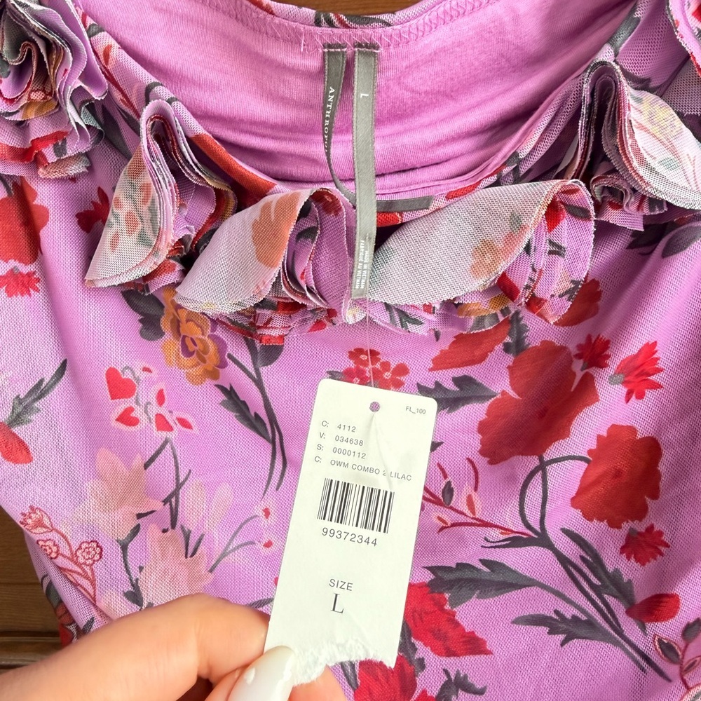 By Anthropologie 3D Floral Tube Top - Picture 3 of 4